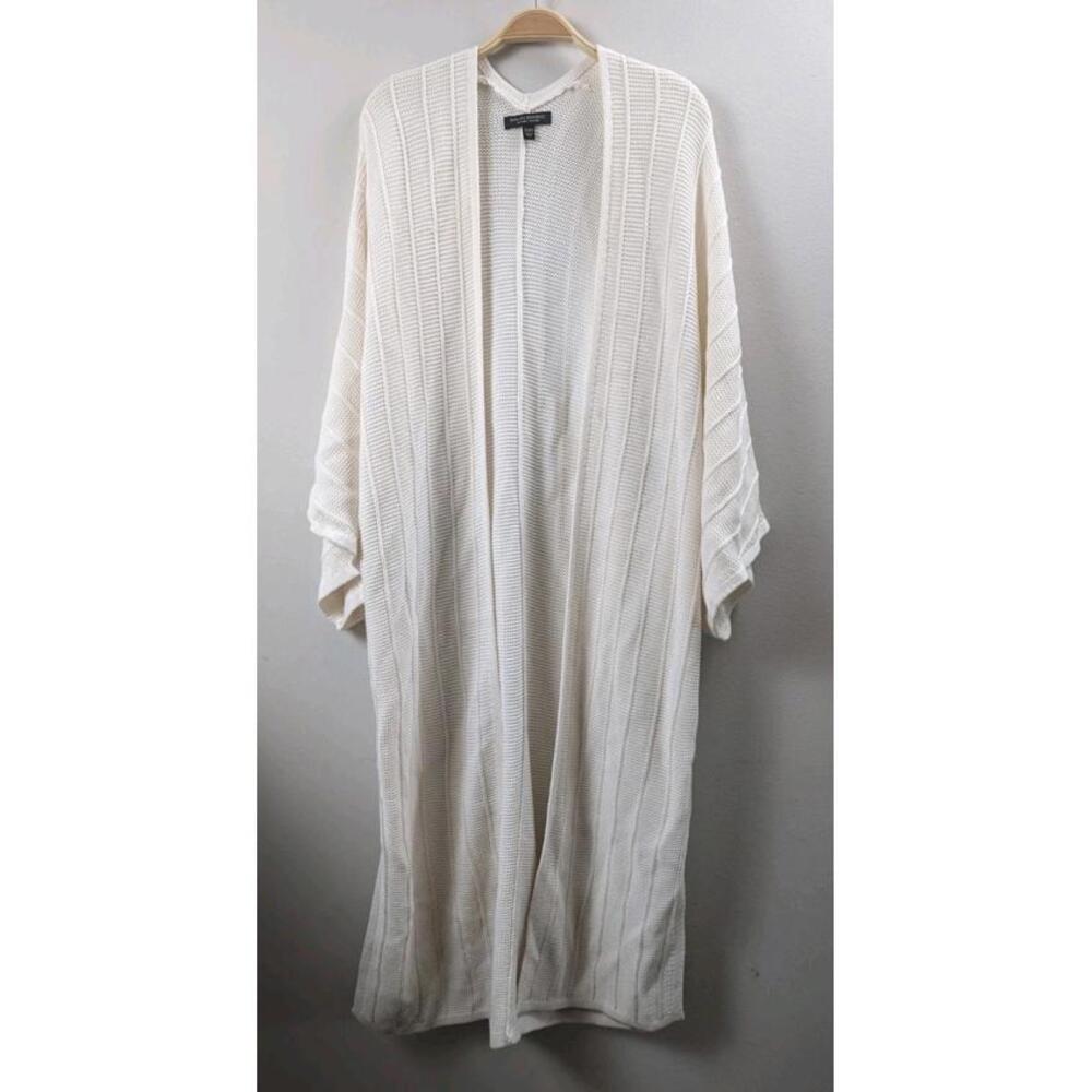 Banana Republic Organic Cotton Cream Knit Kimono Sleeve Duster Cardigan XS / S